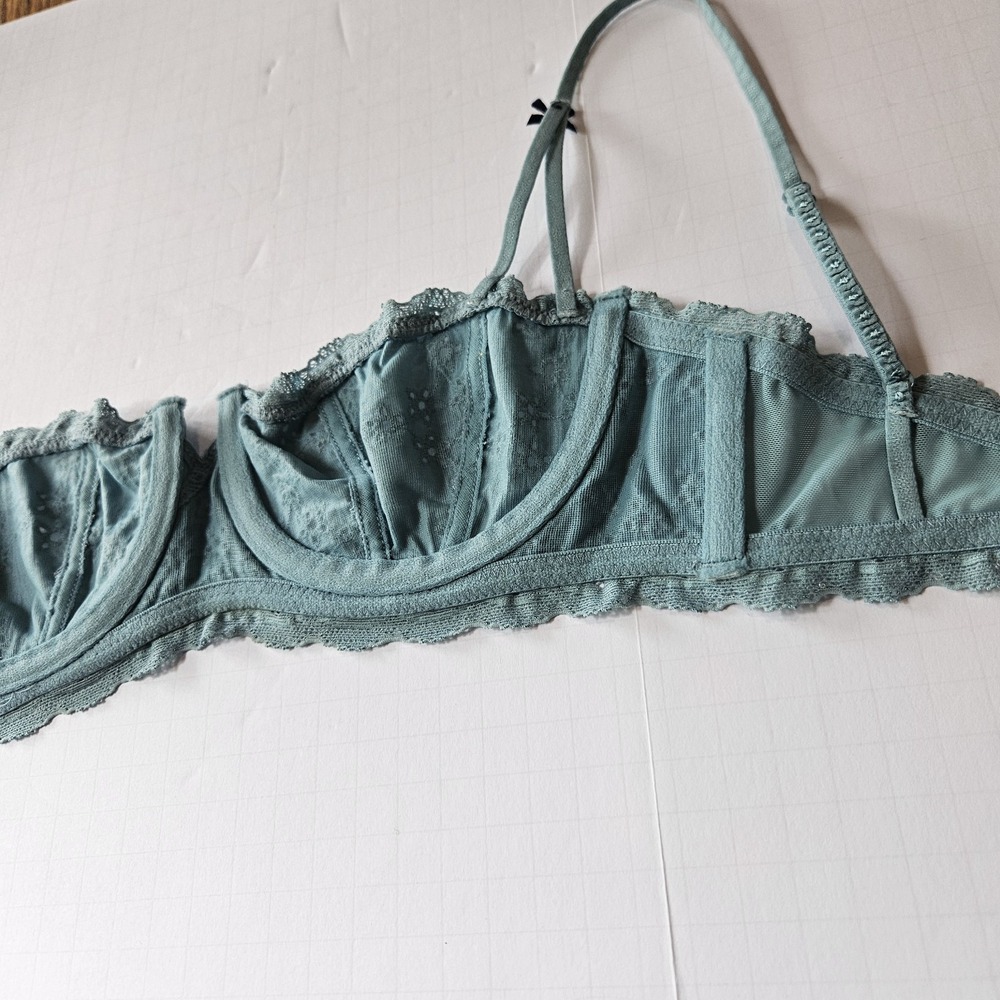 Free People Intimately Lace Bralette Women 32C Blue Balconette Underwirer - Picture 7 of 7